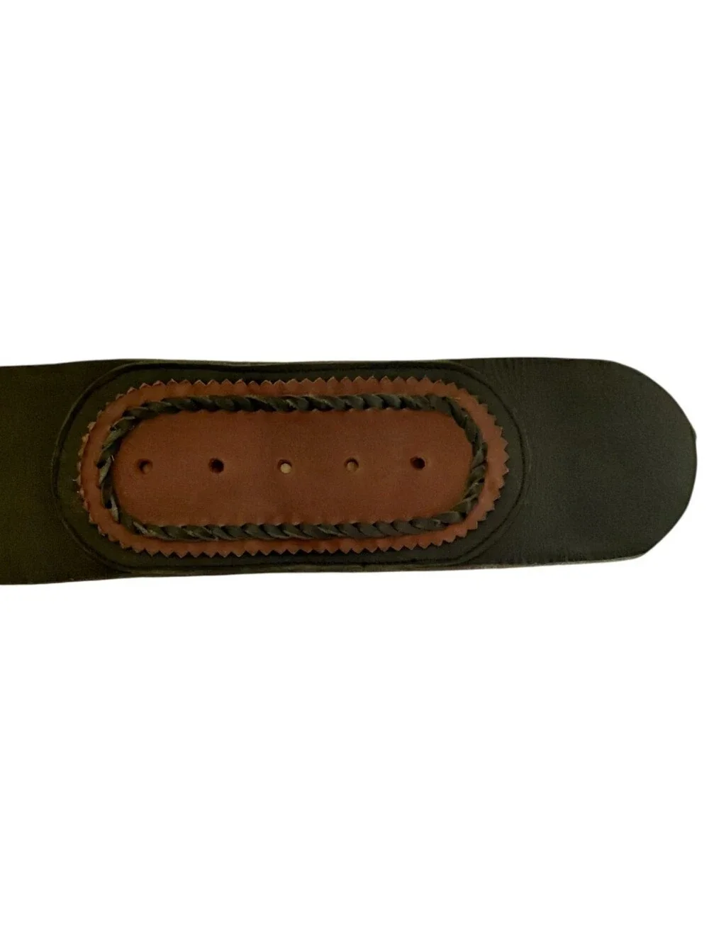 Western Style Two-Tone Braided Detail Waist Belt